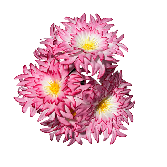 Buquê de Flores Dália Rosa com 7 Flores Sintéticas - 46 cm | FlorArte
