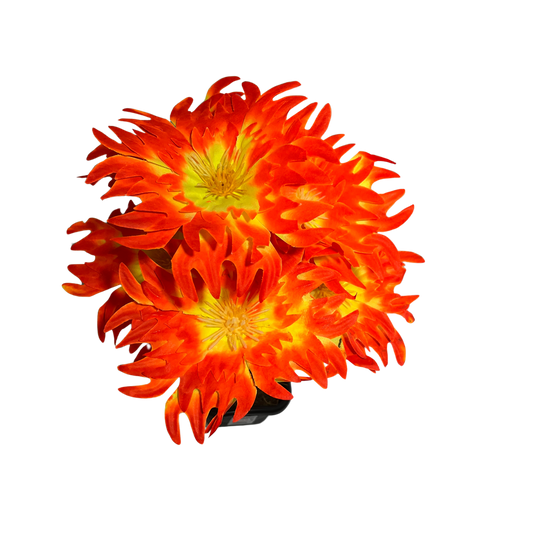 Buquê de Flores Dália Laranja com 7 Flores Sintéticas - 46 cm | FlorArte