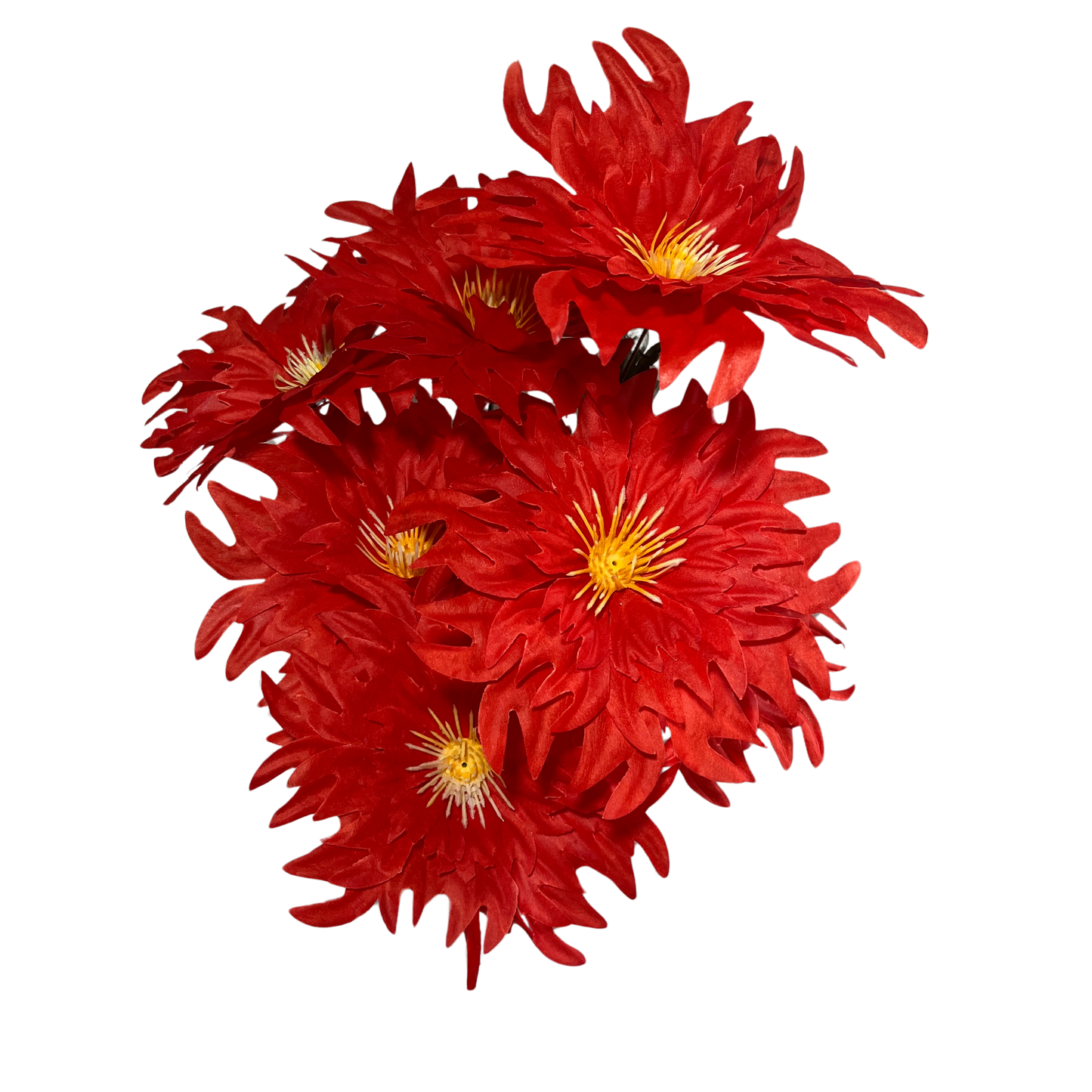 Buquê de Flores Dália Vermelha com 7 Flores Sintéticas | FlorArte