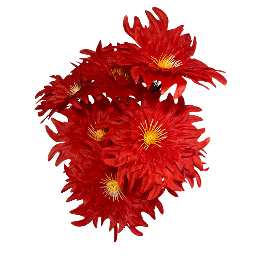 Buquê de Flores Dália Vermelha com 7 Flores Sintéticas | FlorArte