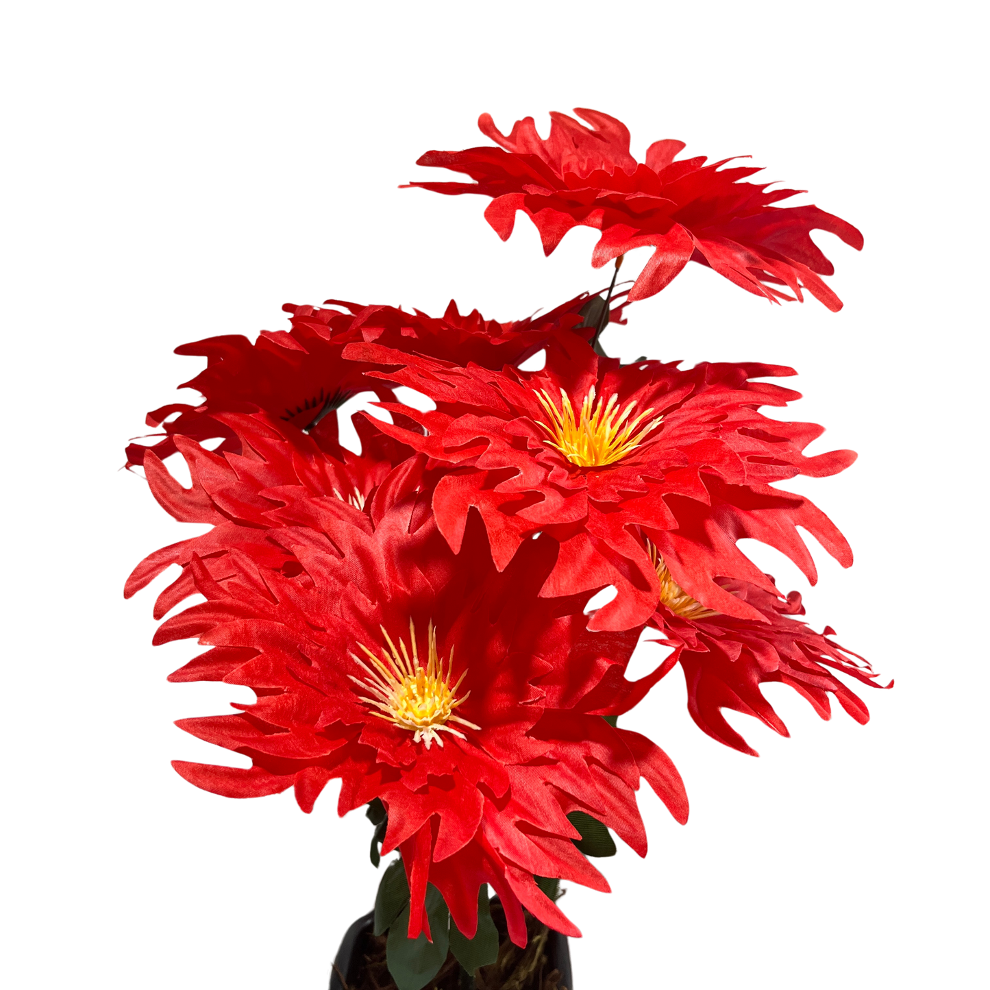 Buquê de Flores Dália Vermelha com 7 Flores Sintéticas | FlorArte