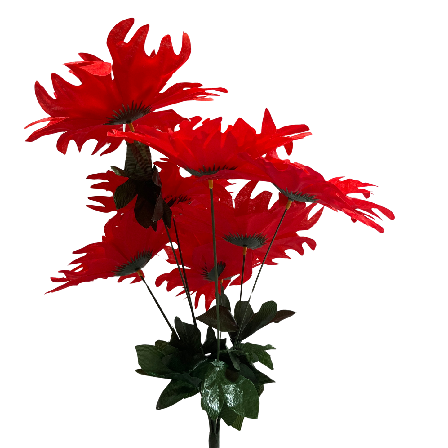 Buquê de Flores Dália Vermelha com 7 Flores Sintéticas | FlorArte