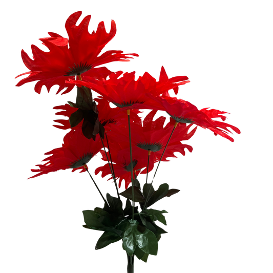 Buquê de Flores Dália Vermelha com 7 Flores Sintéticas | FlorArte