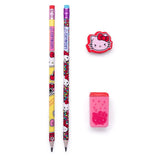 Kit Escolar Hello Kitty - 2 Lápis HB, 1 Borracha e 1 Apontador com Depósito | Leo&Leo