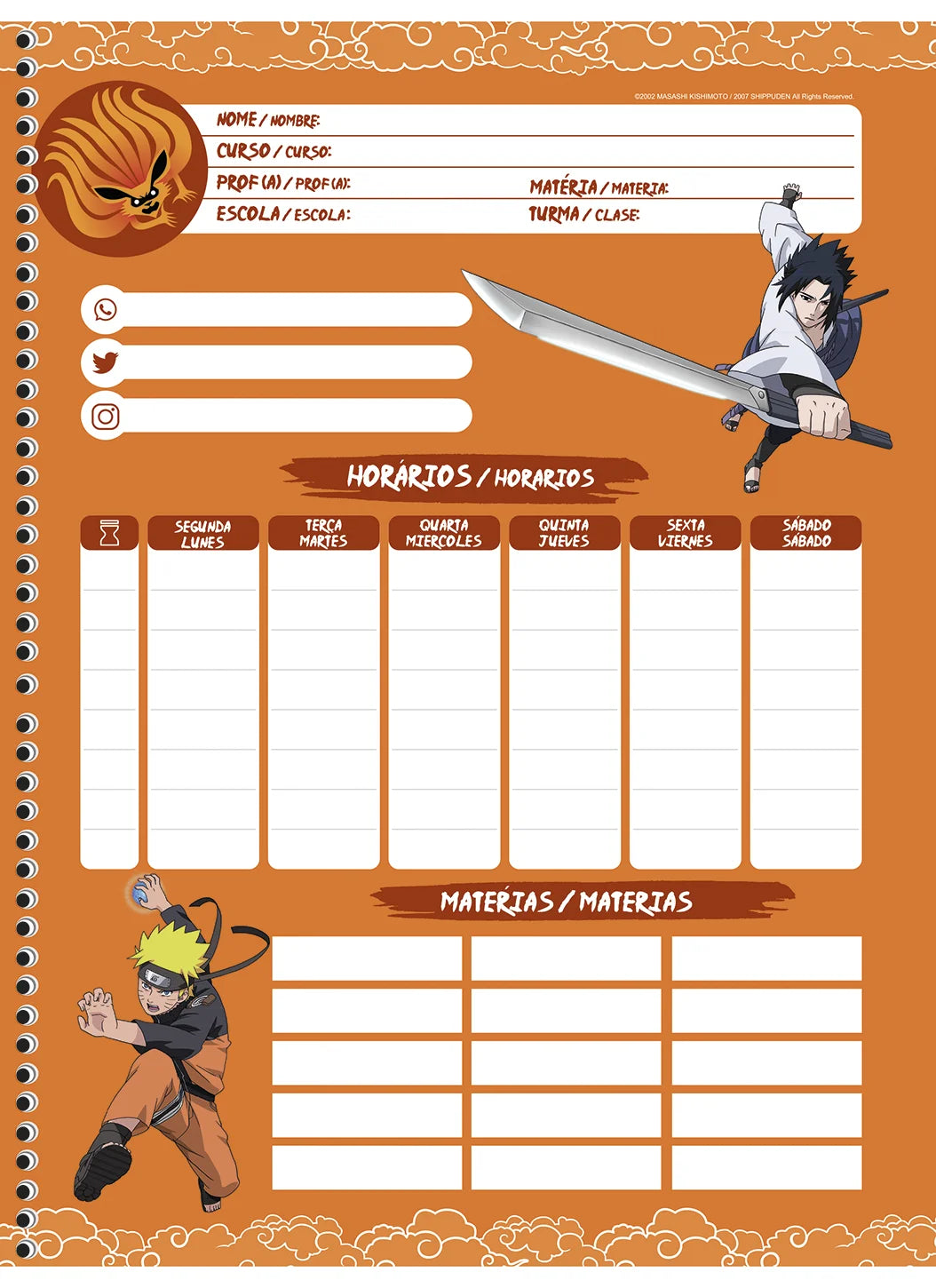 Caderno Naruto Shippuden | Universitário Capa Dura 1 Matéria 80 Folhas | Animativa
