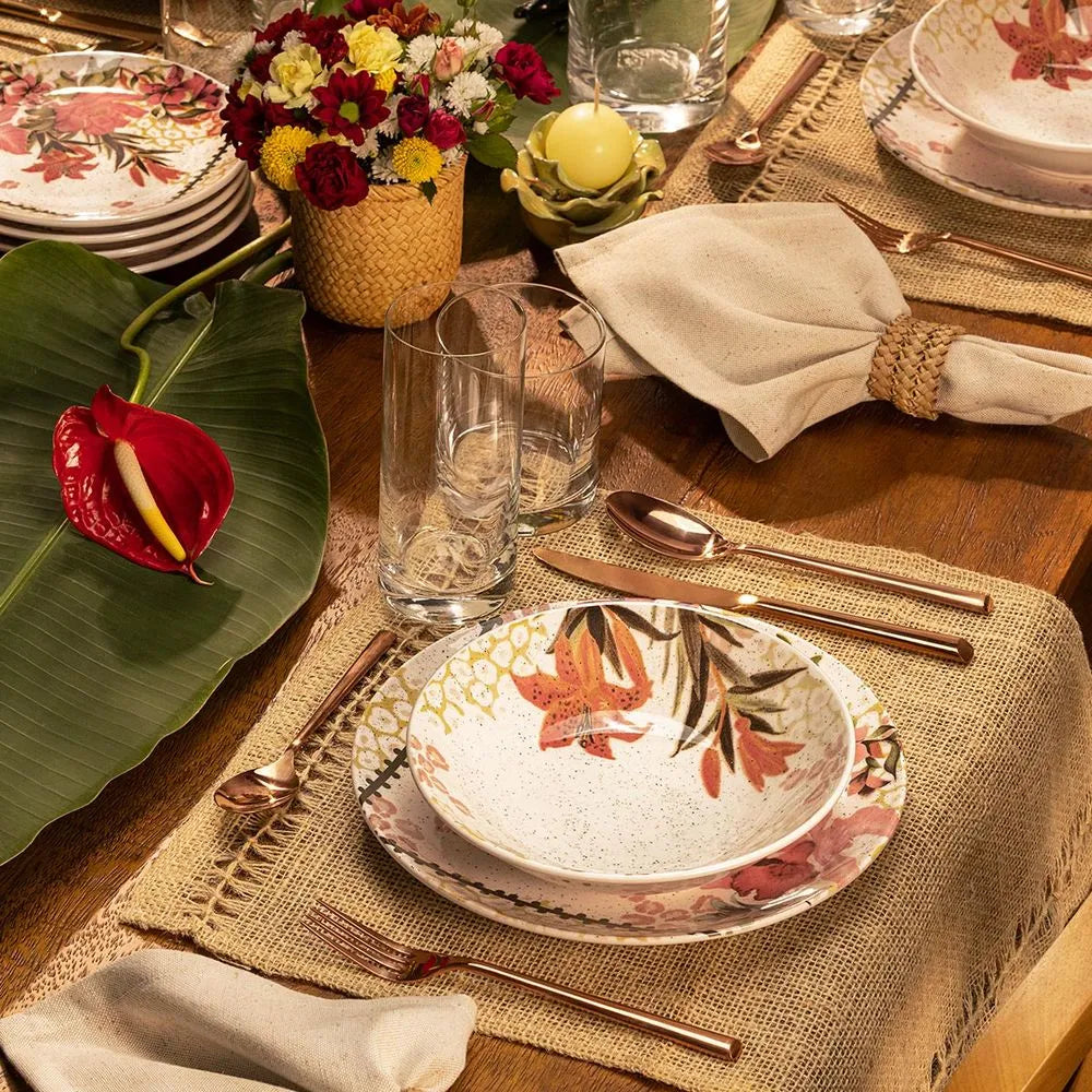 Prato Fundo Cerâmica 20,5 cm Unni Buquê Tropical Oxford – Cerâmica Decorada
