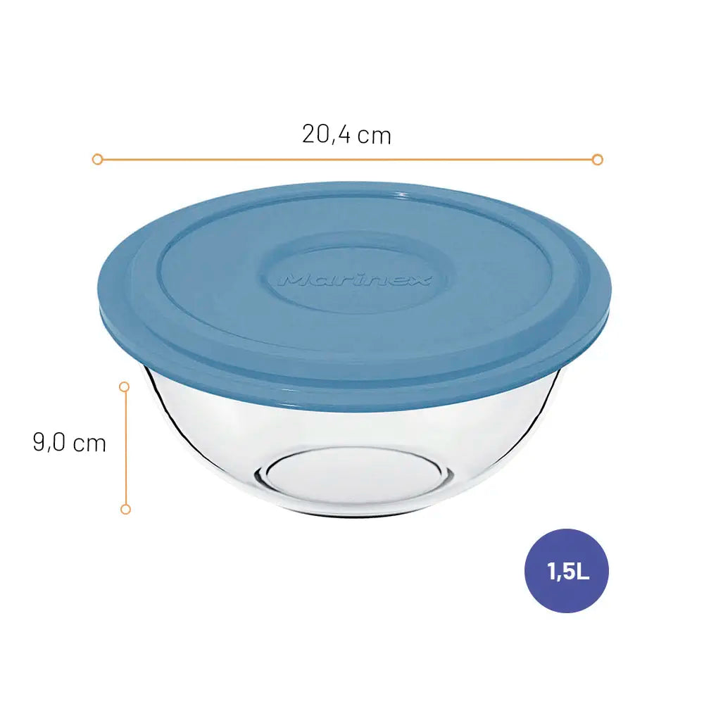 Tigela para Preparo Plus Astral com Tampa Plástica 1,5L | Marinex