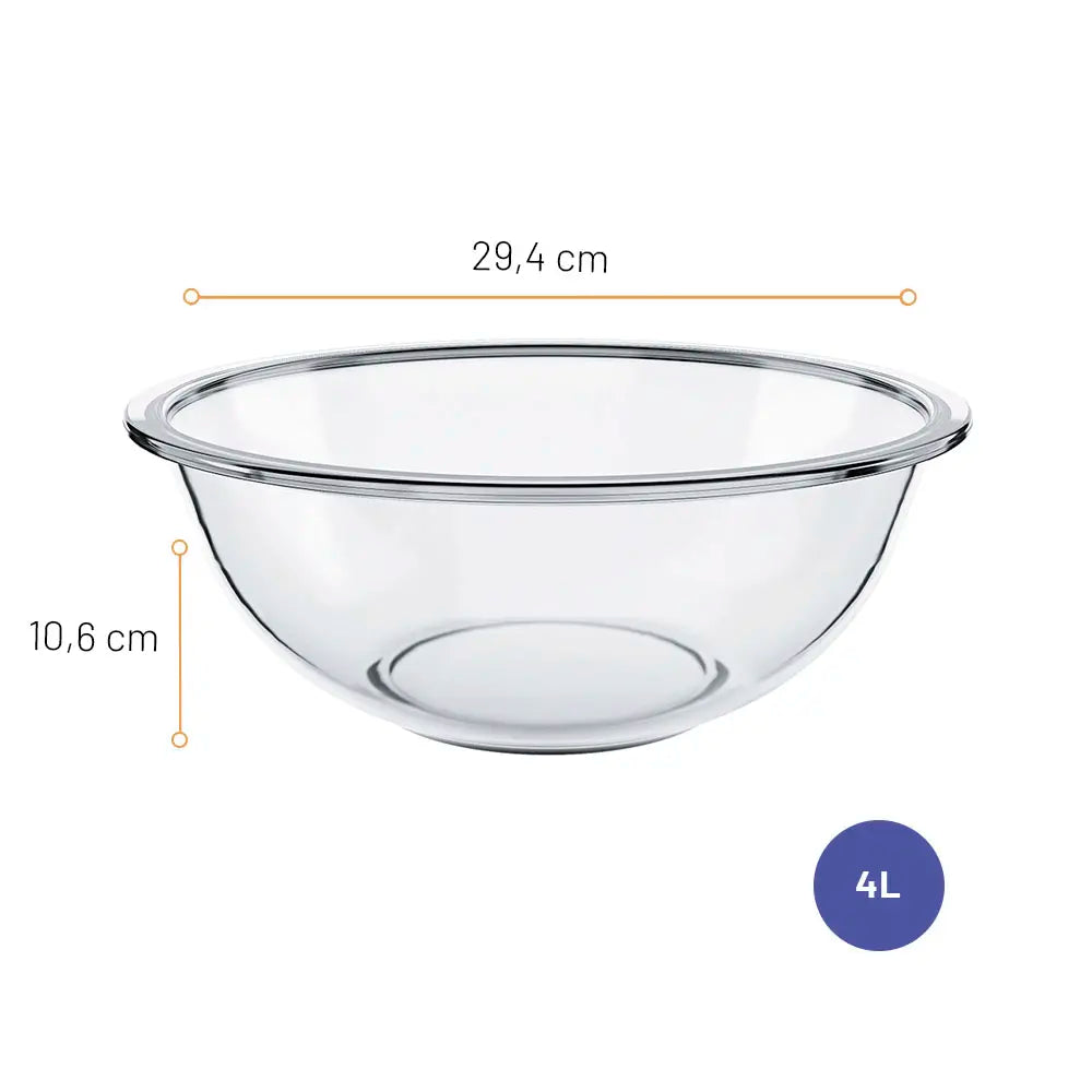 Tigela para Preparo de Vidro Plus Marinex 4 Litros | Nadir
