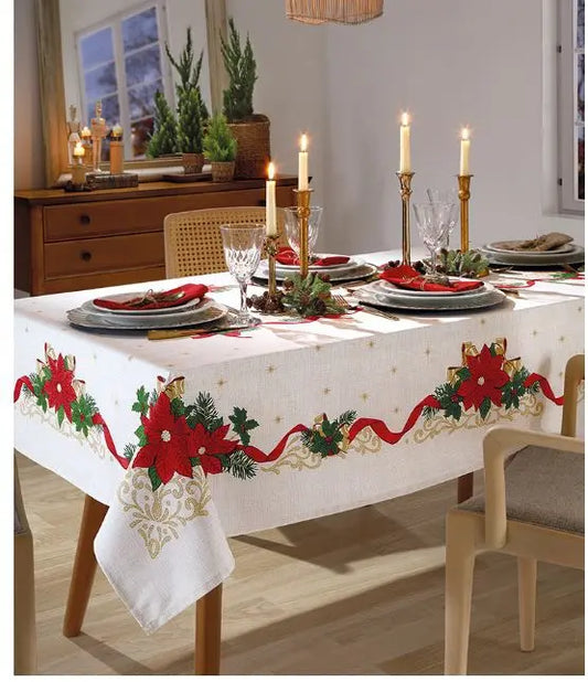 Toalha de Mesa de Natal 8 Lugares 1,60 m x 2,50 m Athenas Estampado Natal 105 | Dohler