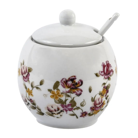 Açucareiro Hauskraft 350 ml com Colher – Porcelana Premium para Mesa Posta