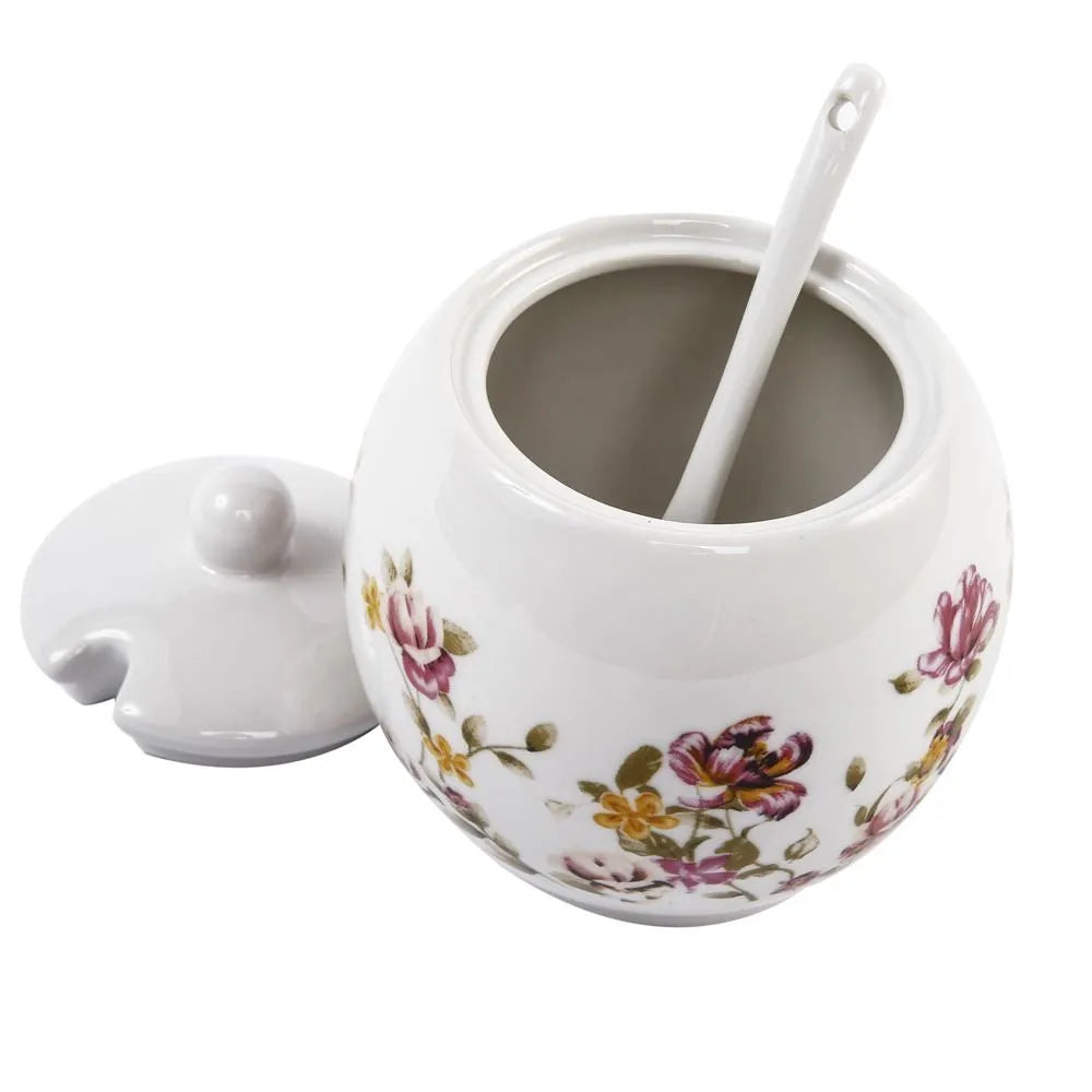 Açucareiro Hauskraft 350 ml com Colher – Porcelana Premium para Mesa Posta