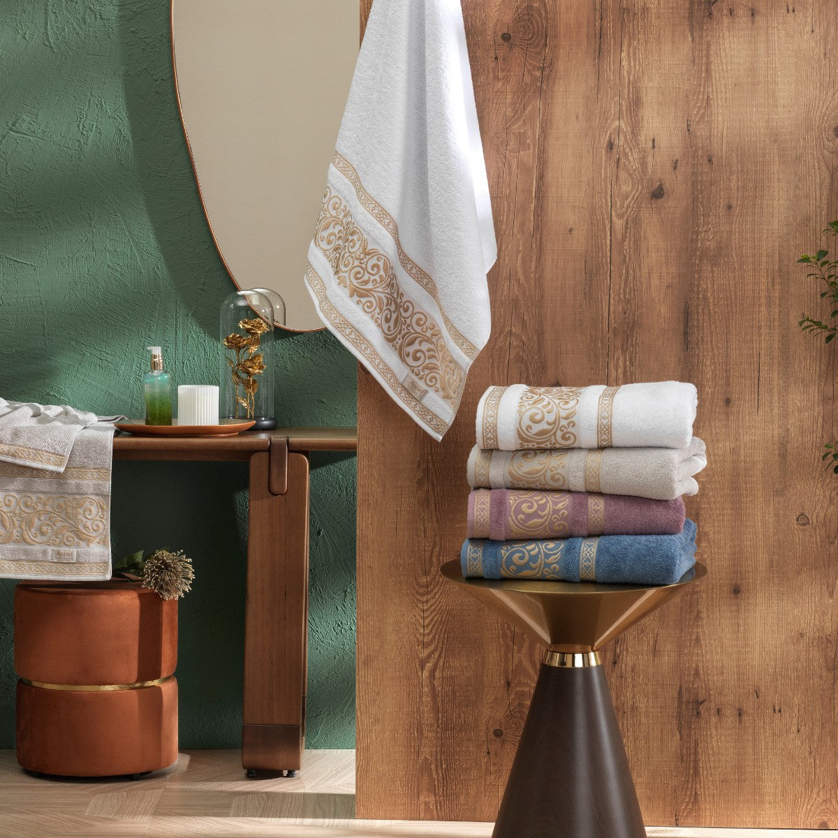 Toalha de Rosto La Vie 50×80 cm – 100% Algodão 450 g/m² | Barra Aveludada Appel