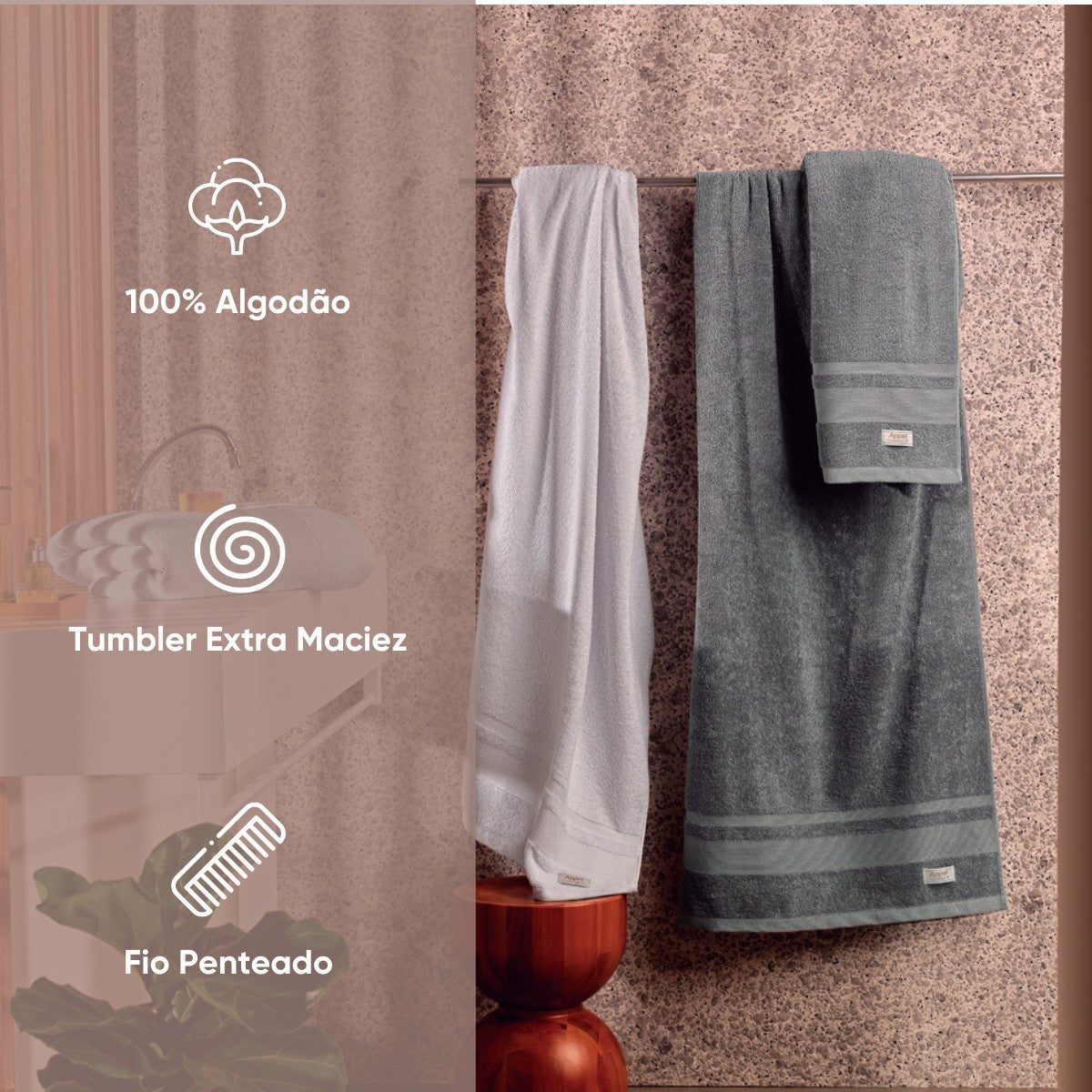 Toalha Banhão Master 90×1,60 m – 100% Algodão Fio Penteado | Appel Home