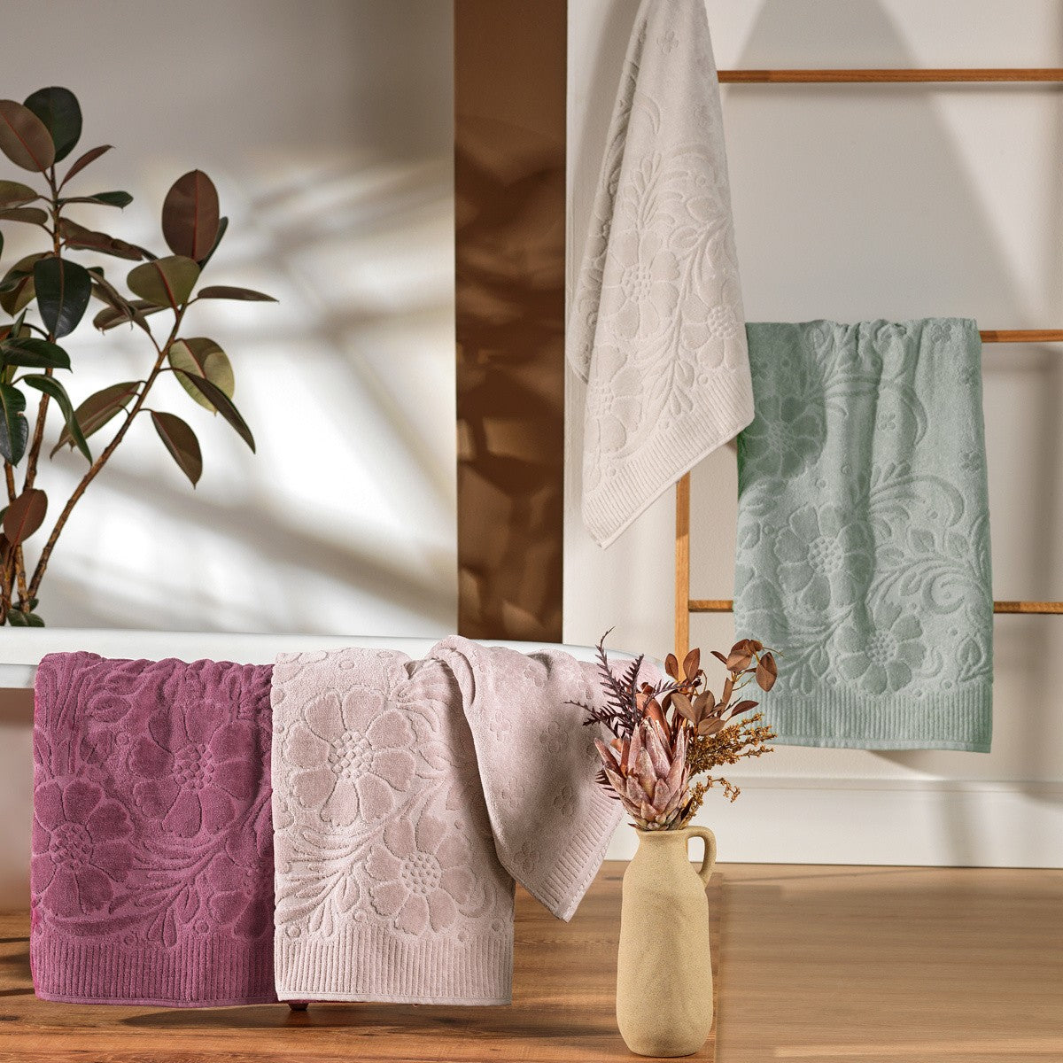Toalha de Banho Velvet Flower 68×1,40 m Appel – 100% Algodão 420 g/m² Aveludada