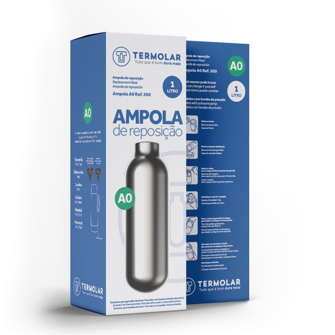 Ampola Reposição 1  Litro Termolar Lúmina/Magic Pump – Vidro Rolha A0