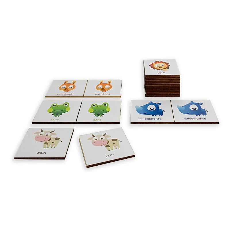 Jogo da Memória Animais Alf Brinquedos – 30 Peças em Madeira | Educativo Infantil