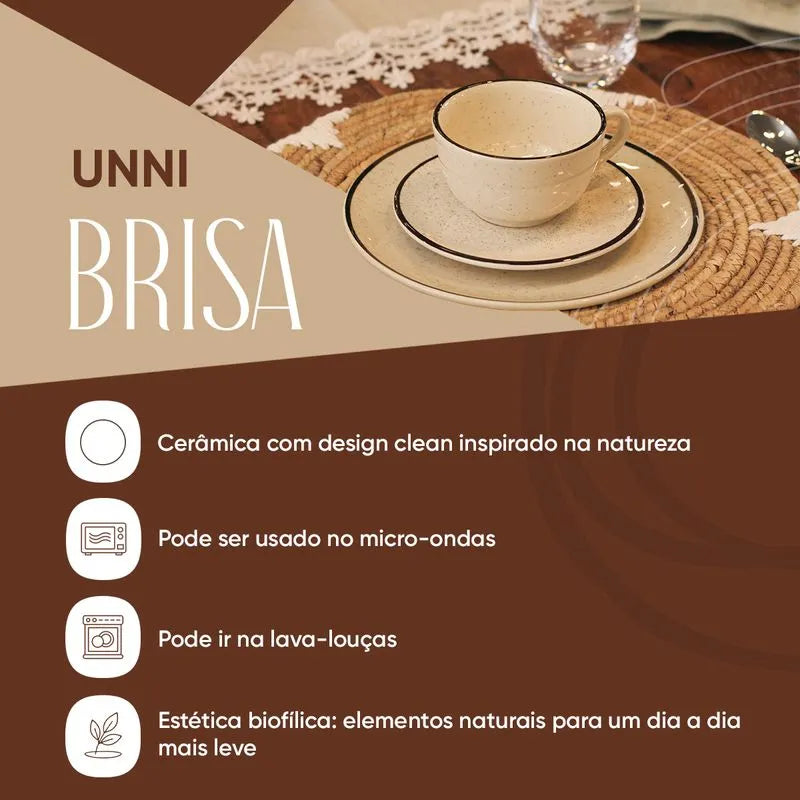 Prato Sobremesa Cerâmica Unni Brisa – Elegância em 20 cm
