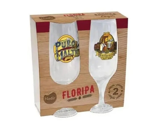 Jogos de Taças Decoradas para Cerveja Floripa 300 ml com 2 Peças | Nadir