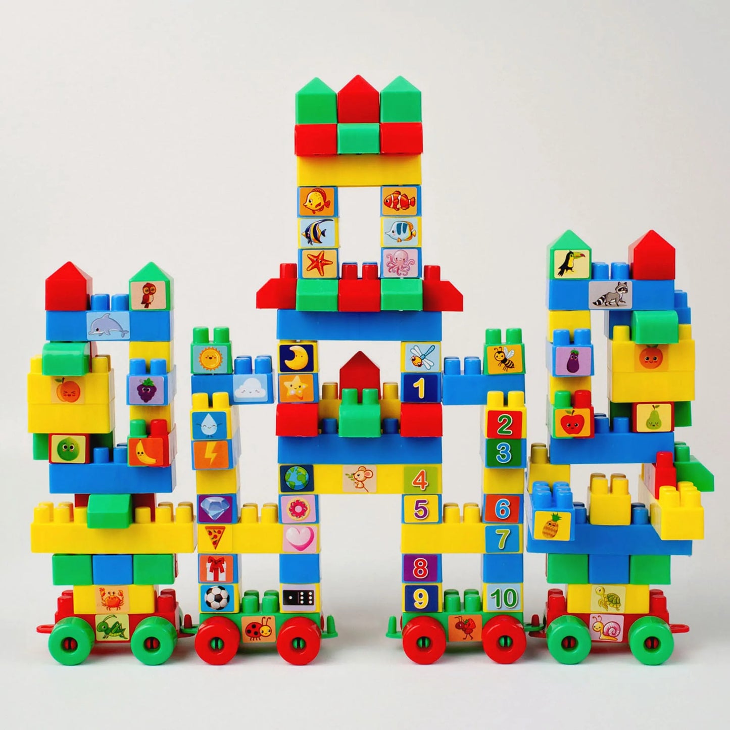 Blocos de Montar Castelinho 128 Peças | GGB Brinquedos