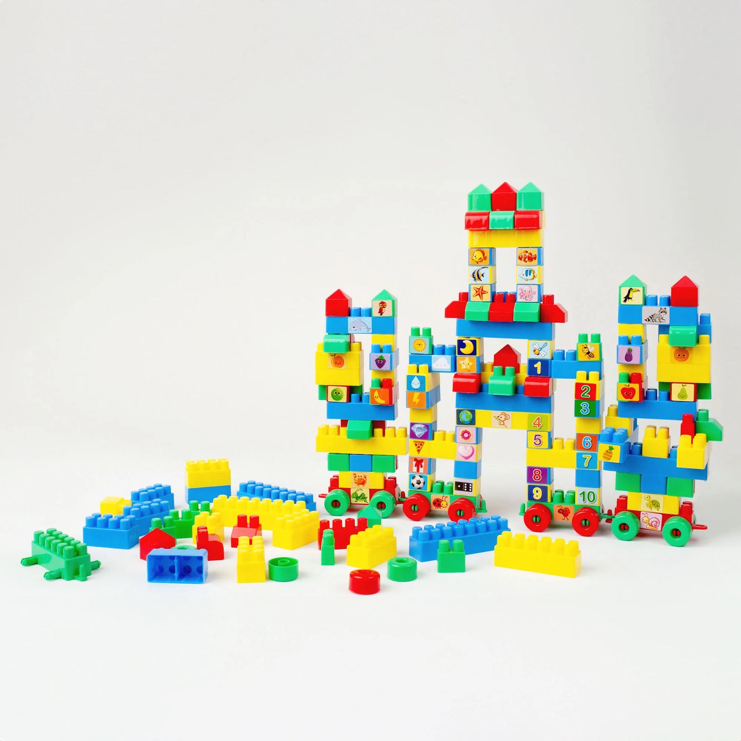 Blocos de Montar Castelinho 128 Peças | GGB Brinquedos