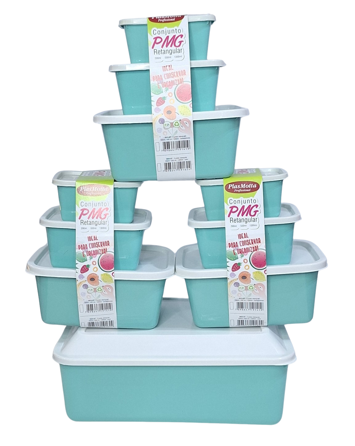 Conjunto PMG com 10 Potes | PlasMotta