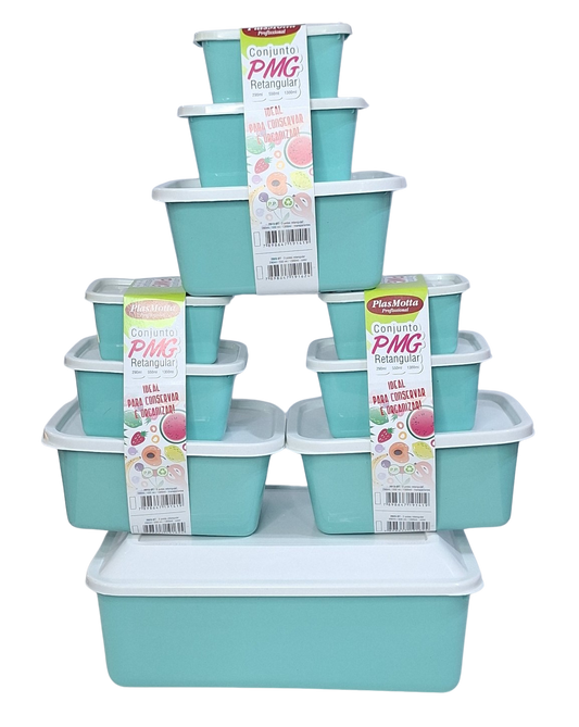 Conjunto PMG com 10 Potes | PlasMotta