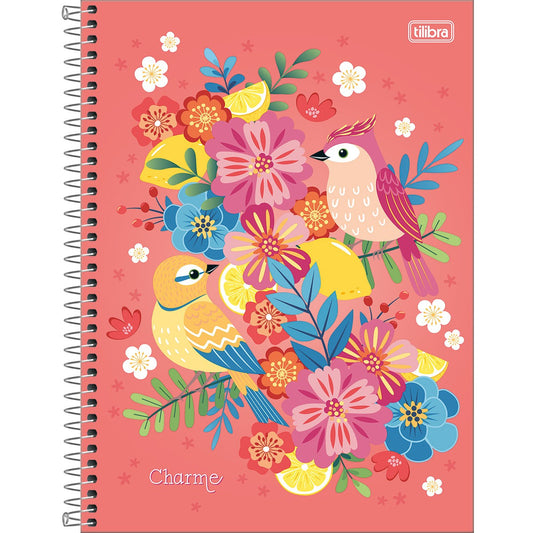 Caderno Charme | Universitário Capa Dura 1 Matéria 80 Folhas | Tilibra