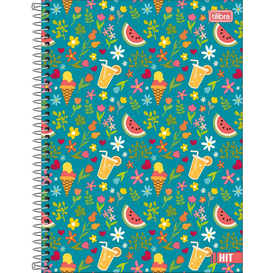 Caderno Hit Feminino | Universitário Capa Dura 1 Matéria 80 Folhas | Tilibra