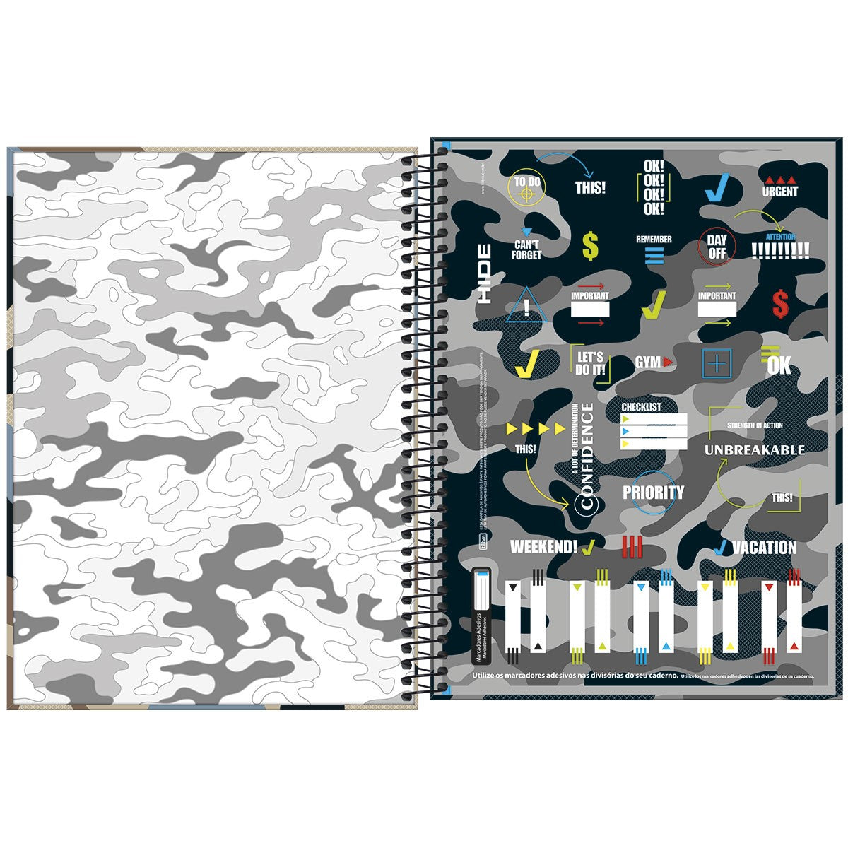Caderno Camuflado Hide | Universitário Capa Dura 1 Matéria 80 Folhas | Tilibra