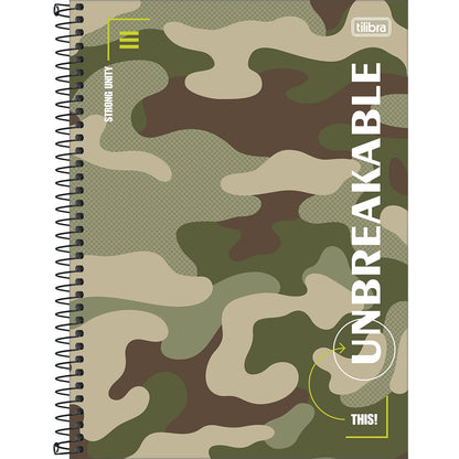 Caderno Camuflado Hide | Universitário Capa Dura 1 Matéria 80 Folhas | Tilibra
