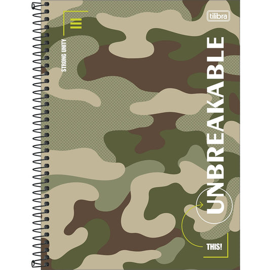 Caderno Camuflado Hide | Universitário Capa Dura 1 Matéria 80 Folhas | Tilibra