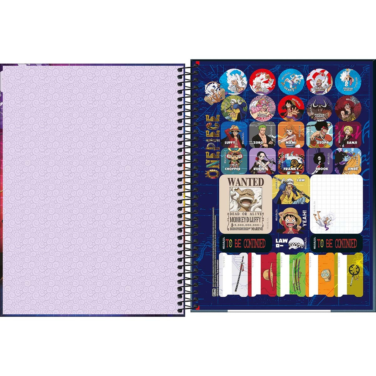 Caderno One Piece | Universitário Capa Dura 1 Matéria 80 Folhas | Tilibra