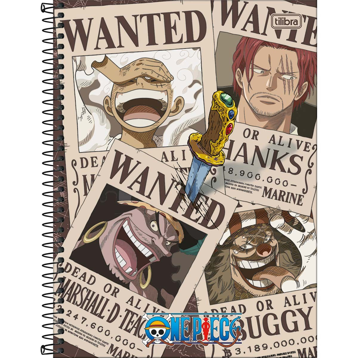 Caderno One Piece | Universitário Capa Dura 1 Matéria 80 Folhas | Tilibra