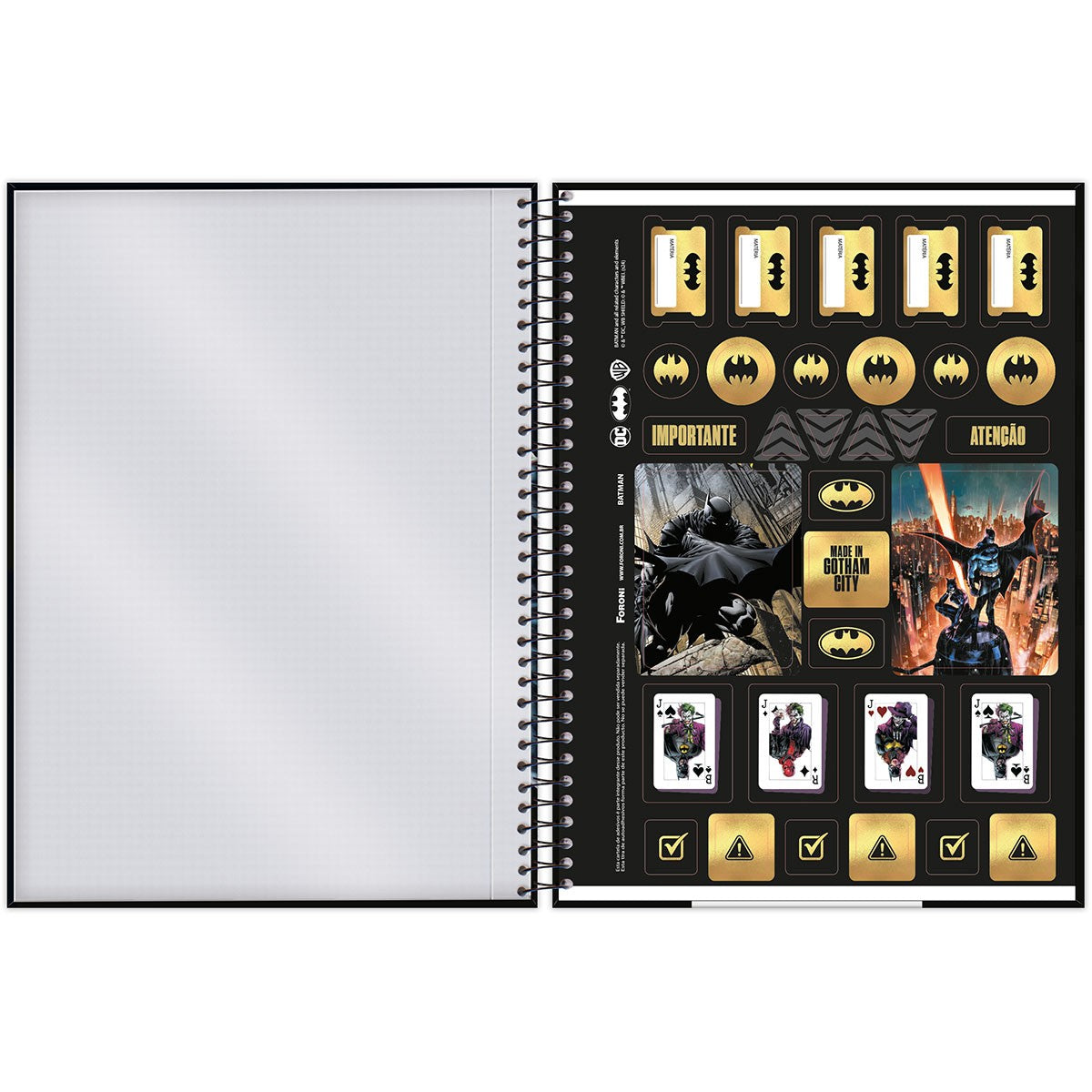 Caderno Batman | Universitário Capa Dura 1 Matéria 80 Folhas | Foroni