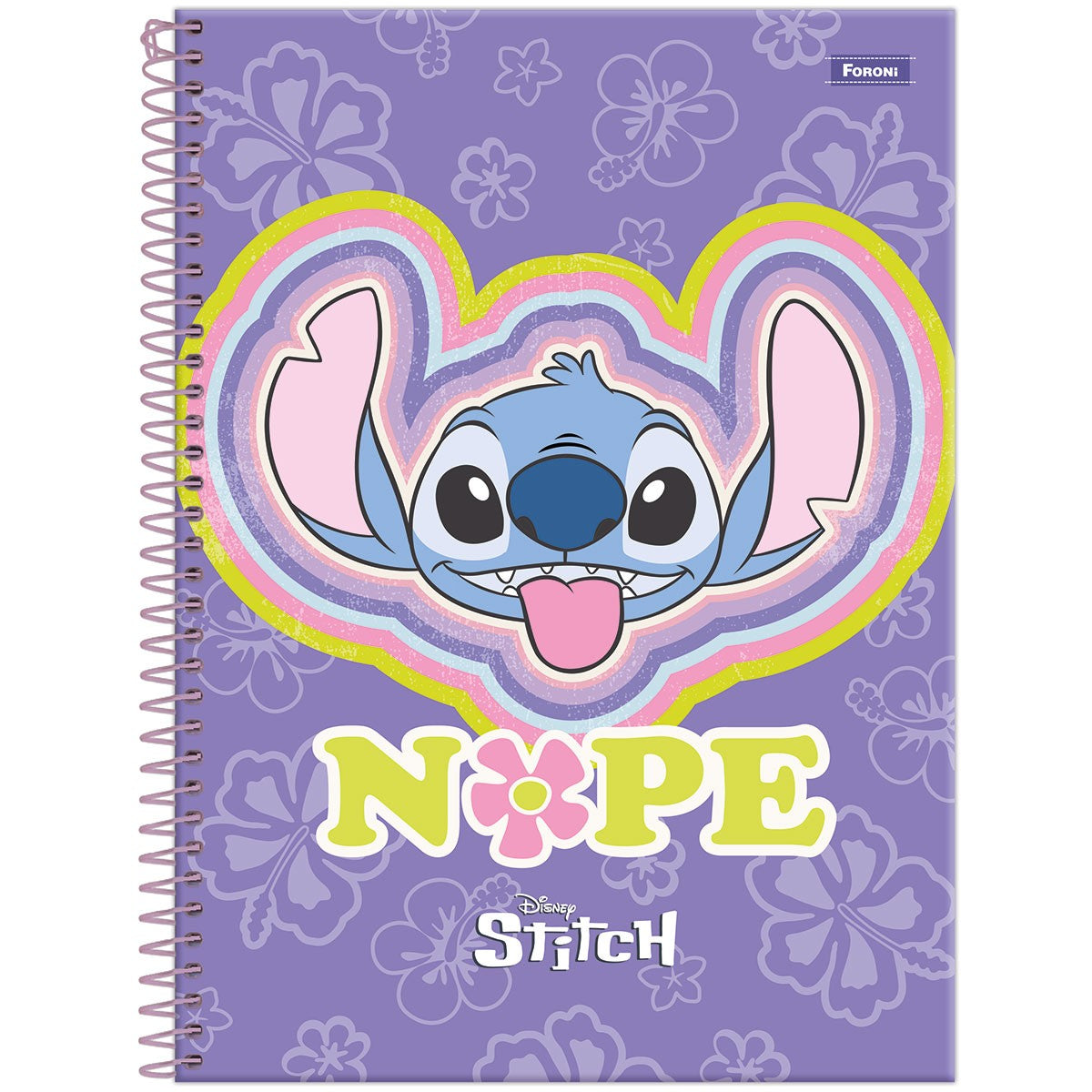 Caderno do Stitch | Universitário Capa Dura 1 Matéria 80 Folhas | Foroni