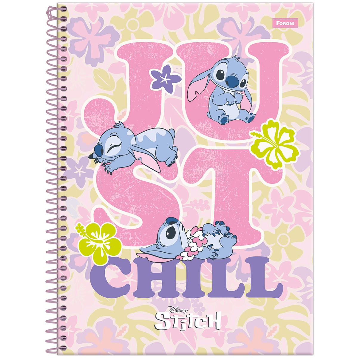 Caderno do Stitch | Universitário Capa Dura 1 Matéria 80 Folhas | Foroni