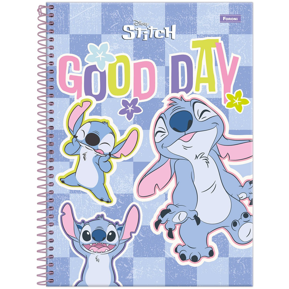 Caderno do Stitch | Universitário Capa Dura 1 Matéria 80 Folhas | Foroni