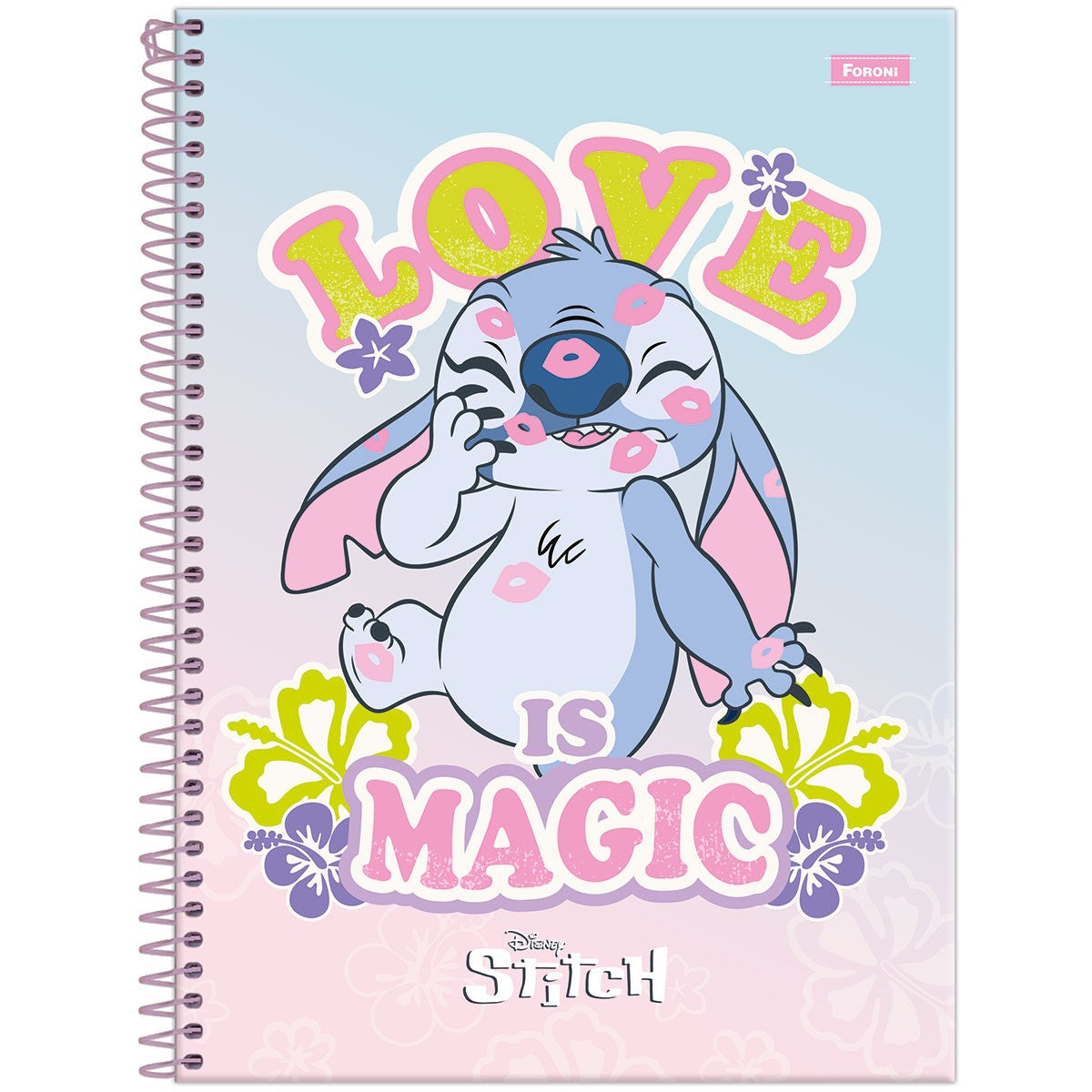 Caderno do Stitch | Universitário Capa Dura 1 Matéria 80 Folhas | Foroni