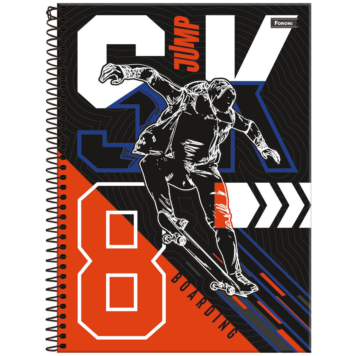 Caderno Jump 10 Matérias 200 Folhas Universitário Foroni | Capa Dura