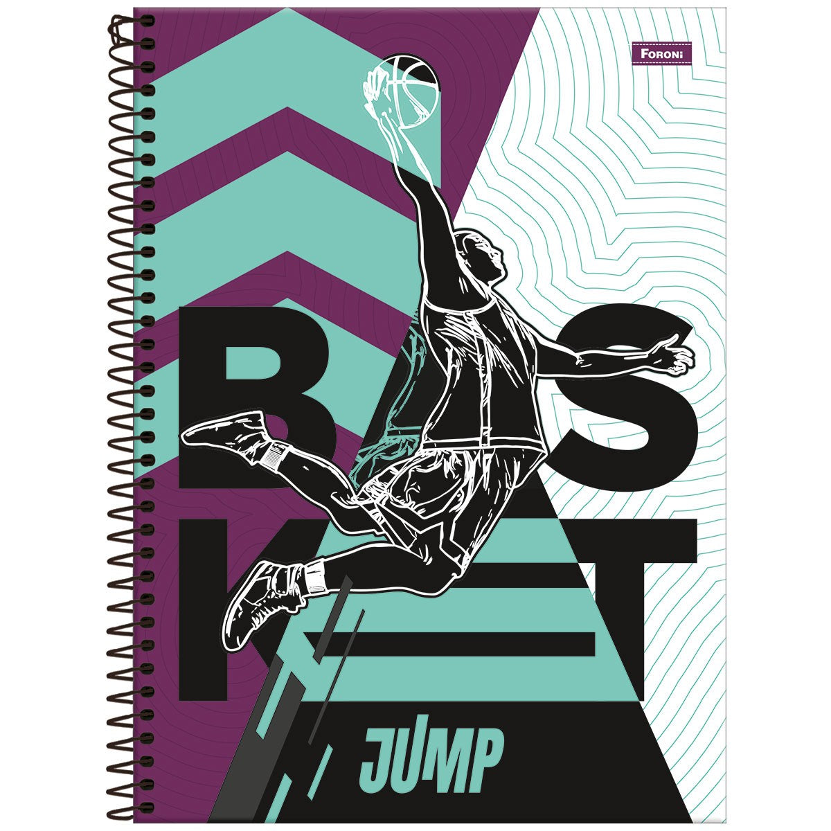 Caderno Jump 10 Matérias 200 Folhas Universitário Foroni | Capa Dura
