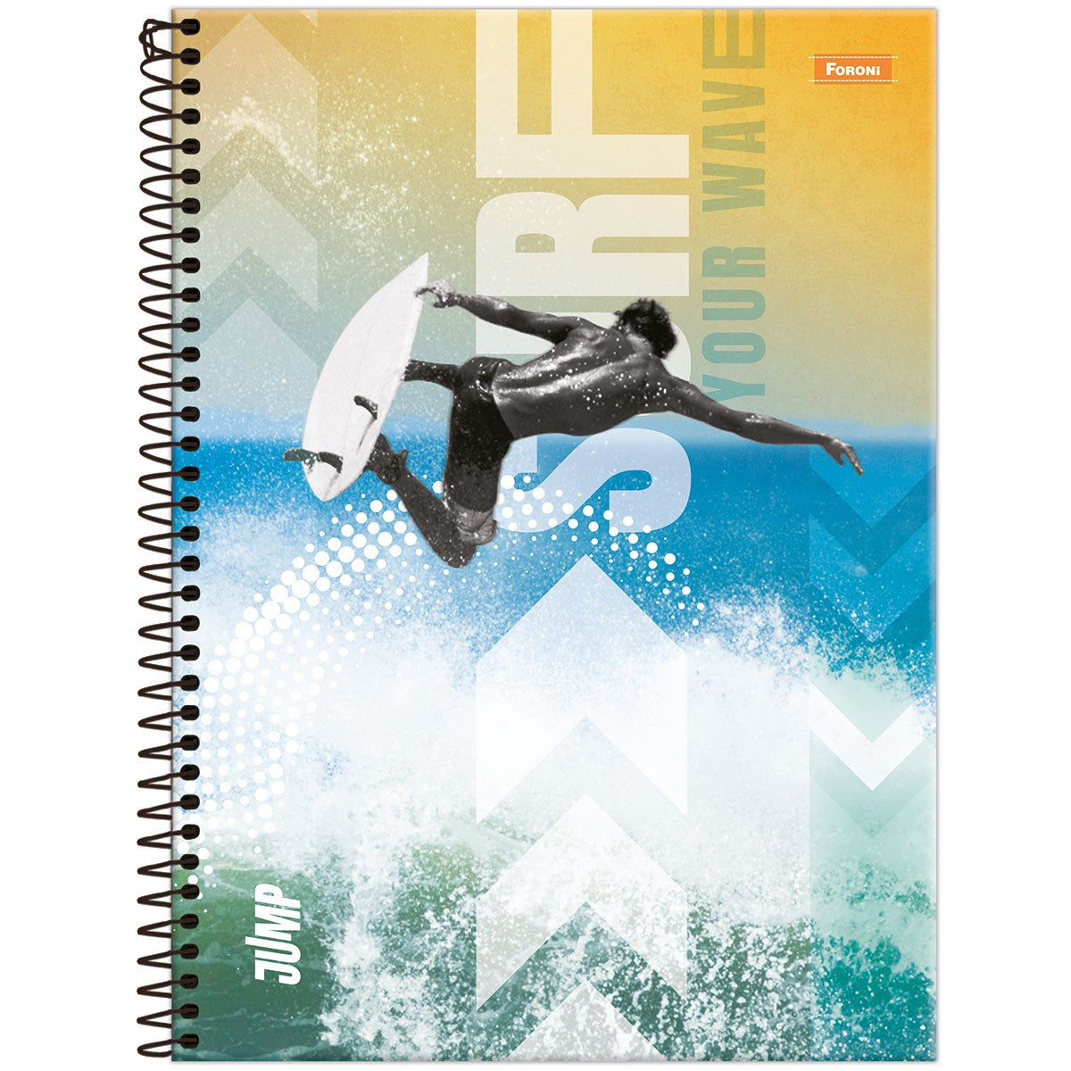 Caderno Jump 10 Matérias 200 Folhas Universitário Foroni | Capa Dura