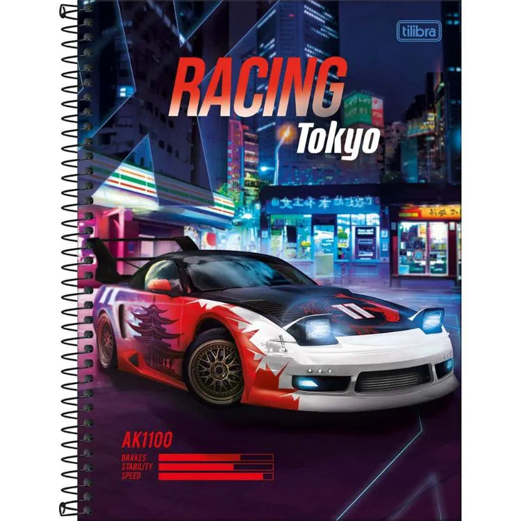 Caderno Universitário X‑Racing 10 Matérias 160 Folhas – Capa Dura | Tilibra