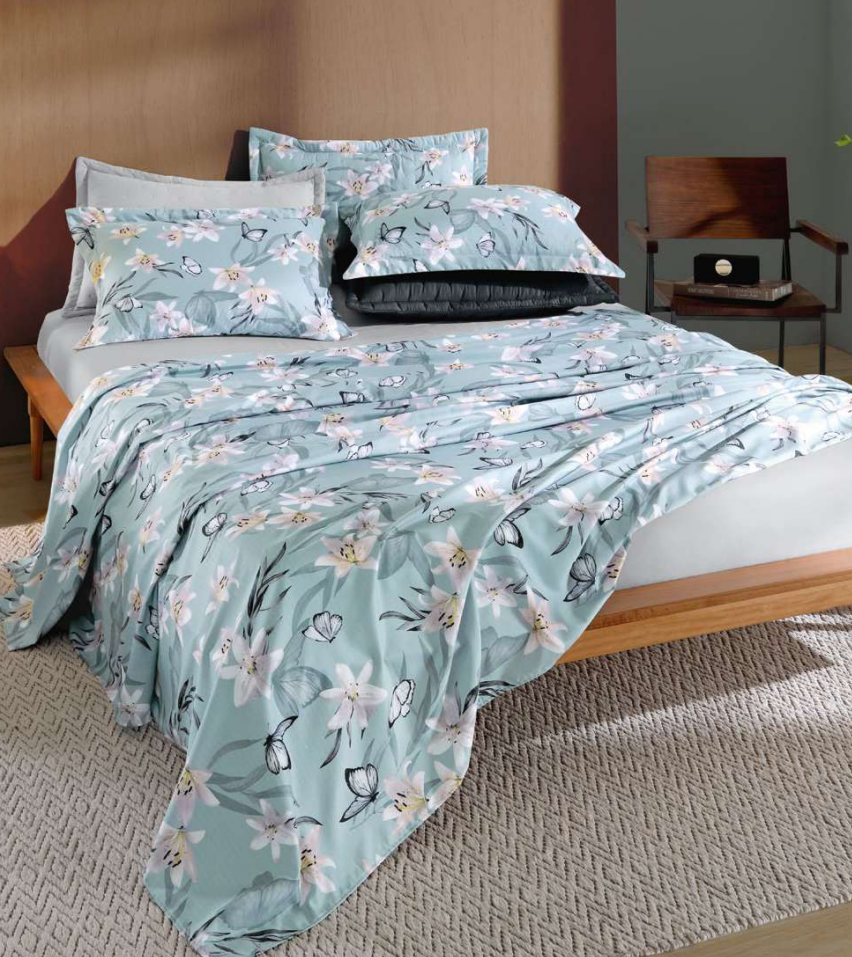 Jogo 3 Peças Roupa de Cama Casal Toque de Algodão - Calia | Hedrons