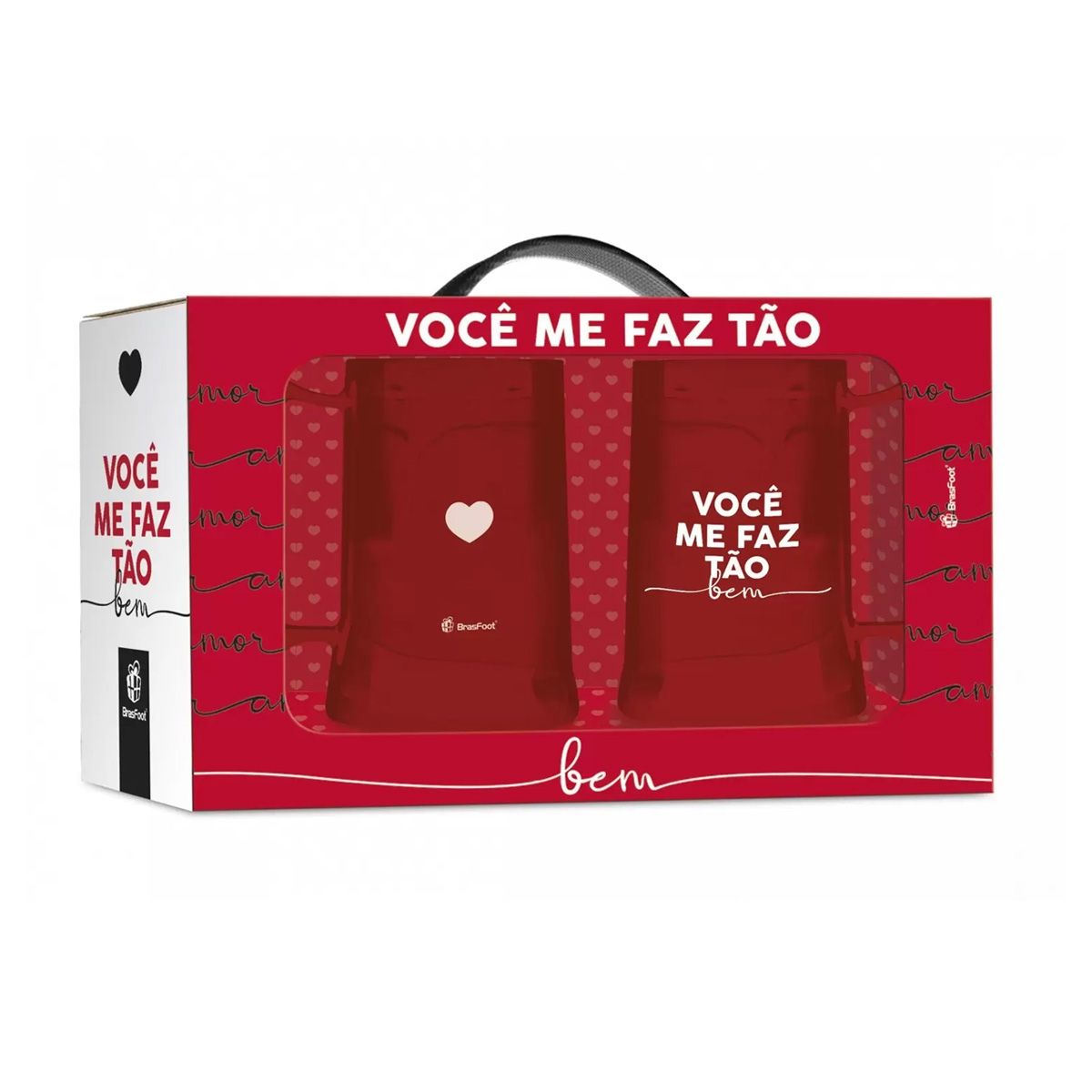 Kit 2 Canecas de Gel 300 ml - Você me Faz Tão Bem | BrasFoot Presentes