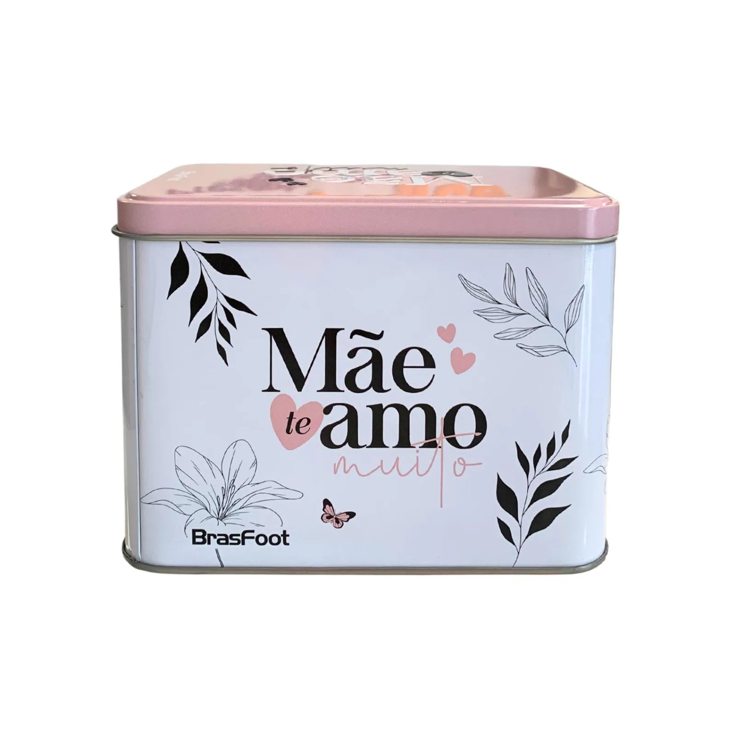 Caneca de Vidro 300ml Diamond Metalic com Lata - Mãe, Sua Luz Inspira | Brasfoot Presentes