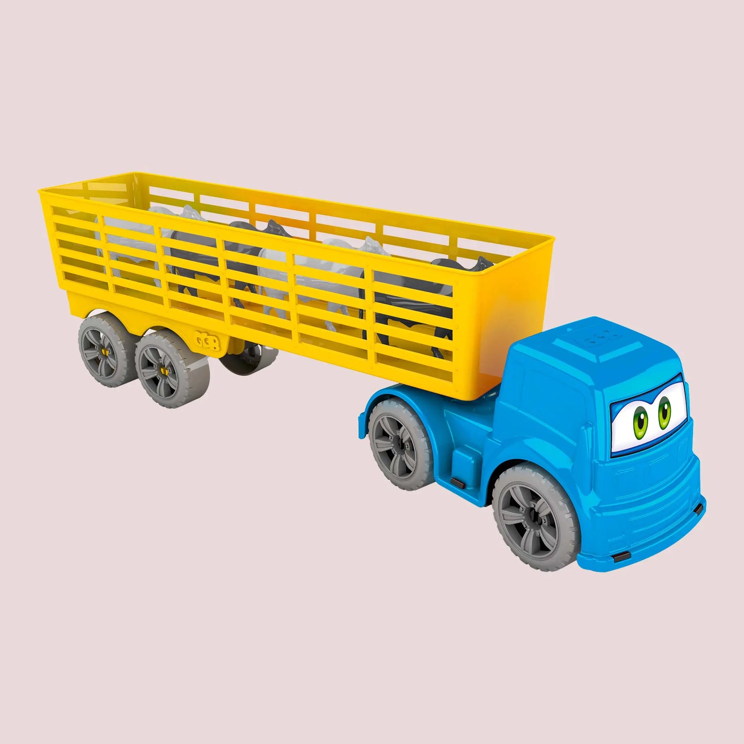Caminhão Carreta Boiadeiro GGB Plast 40 cm c/ 4 Bois – Ref. 225 | Brinquedo Infantil Fazenda