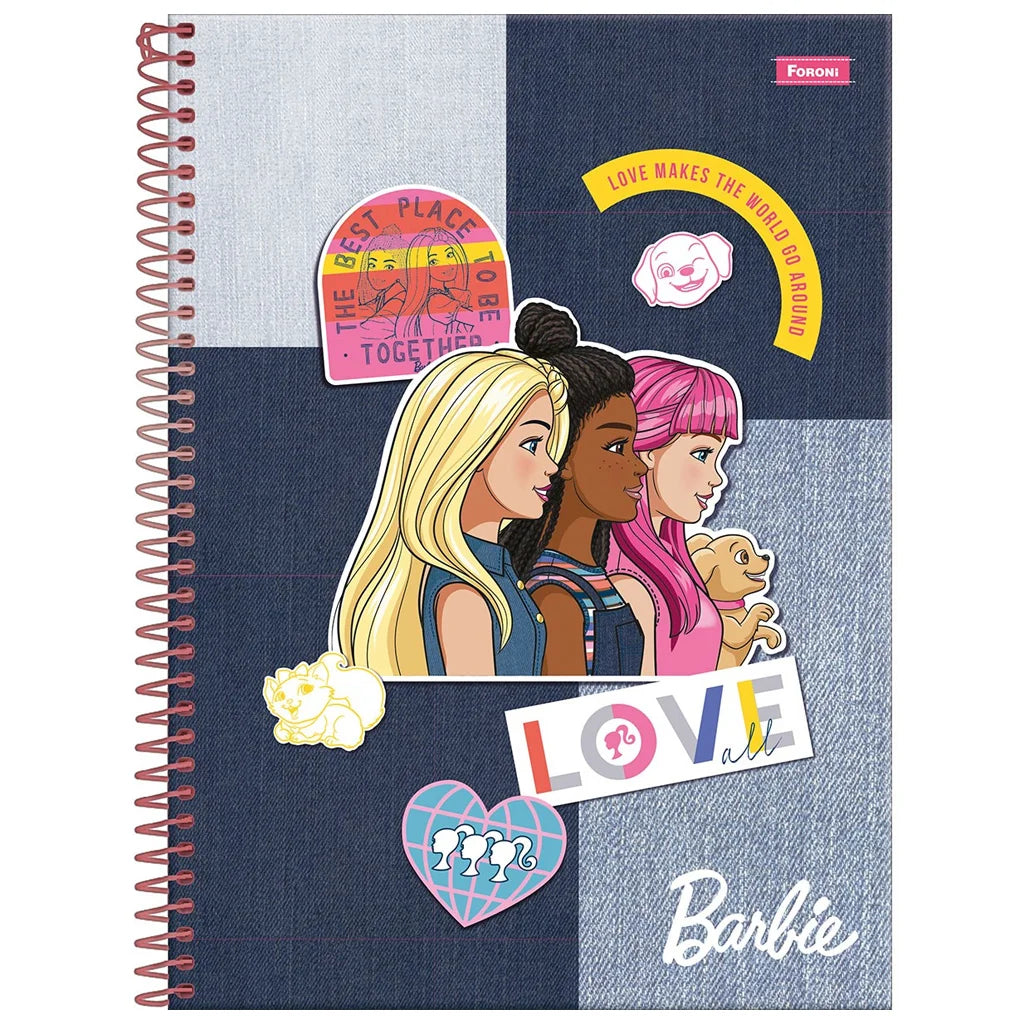 Caderno da Barbie | Universitário Capa Dura 1 Matéria 80 Folhas | Foroni