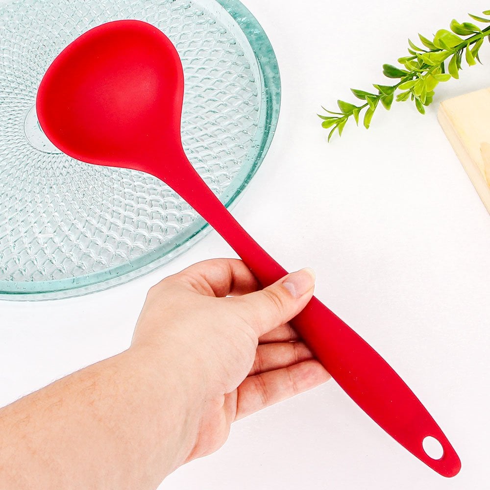 Concha de Silicone 28,2 cm Vermelha – Eco’s Houseware ECO24048 | Utensílio Antiaderente