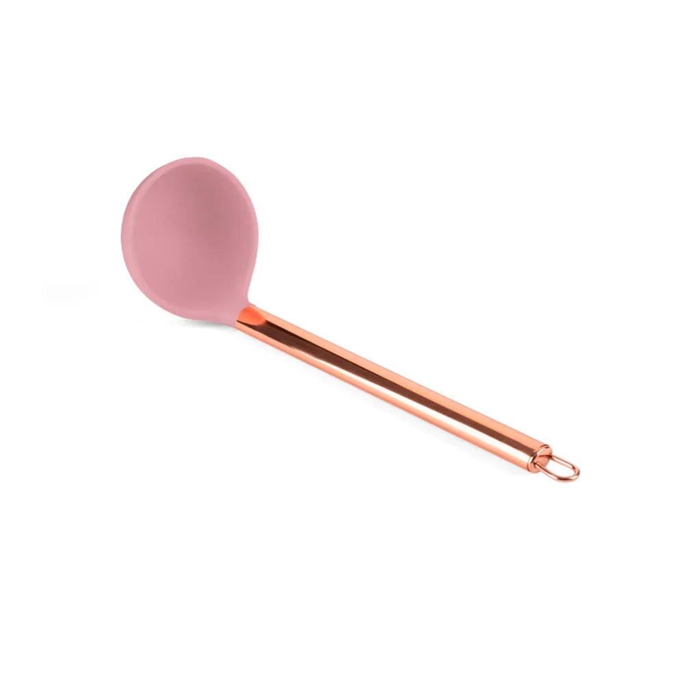Concha de Nylon Multiuso 31 cm Cabo Aço Inox | Rosa | Plasvale