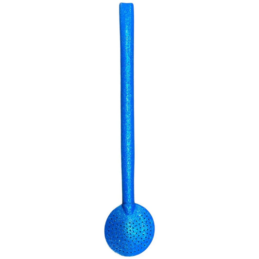 Bomba de Chimarrão Inox Azul com Glitter 22 cm – Elegância e Resistência | Matetri